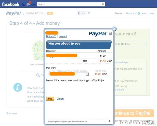 支付巨头Paypal 推Facebook应用 Send Money,打造社交网络版P2P货币支付